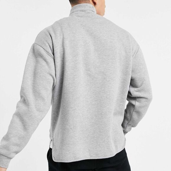 Grey Henley fleece zip-front jacket with rounded hem and pockets ASOS - Picture 5 of 5